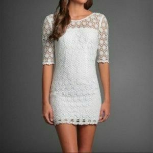 Abercrombie and Fitch white crocheted Mini Dress 4